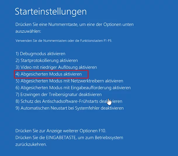 Abgesicherter Modus: Starten Sie Windows im abgesicherten Modus, um mögliche Probleme mit Treibern oder Software zu umgehen.
Systemwiederherstellung: Stellen Sie das System auf einen früheren Zeitpunkt zurück, um kürzlich vorgenommene Änderungen rückgängig zu machen.