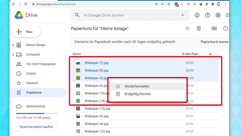 Aufspüren von gelöschten Dateien in Google Drive
Wiederherstellung gelöschter Dokumente in Google Drive