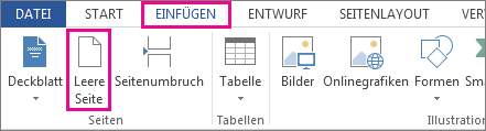 Auswahl einer Seite in Word: Die leere Seite in Word öffnen.
Den Cursor an den Anfang oder das Ende der Seite setzen.