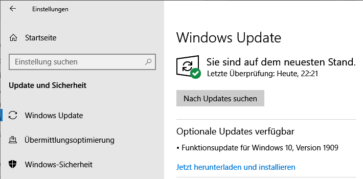 Benutzerberechtigungen überprüfen
Windows-Update durchführen