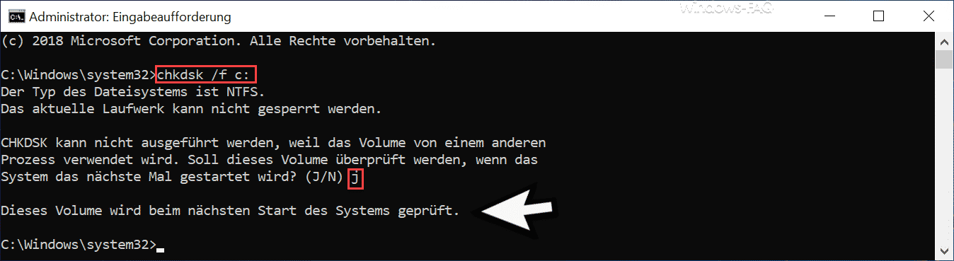 chkdsk /i - Ignoriert die Indizierung und überprüft nur Dateisystemfehler.
chkdsk /c - Überspringt die Überprüfung von bestimmten Dateien, um die Durchführungszeit zu verkürzen.