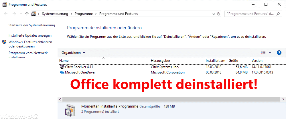 Deaktivieren: Office-Anwendung vorübergehend deaktivieren
Deinstallieren: Office-Anwendung vollständig von Ihrem Gerät entfernen