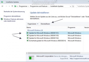 Deinstallieren auswählen
Bestätigen, dass das Update deinstalliert werden soll