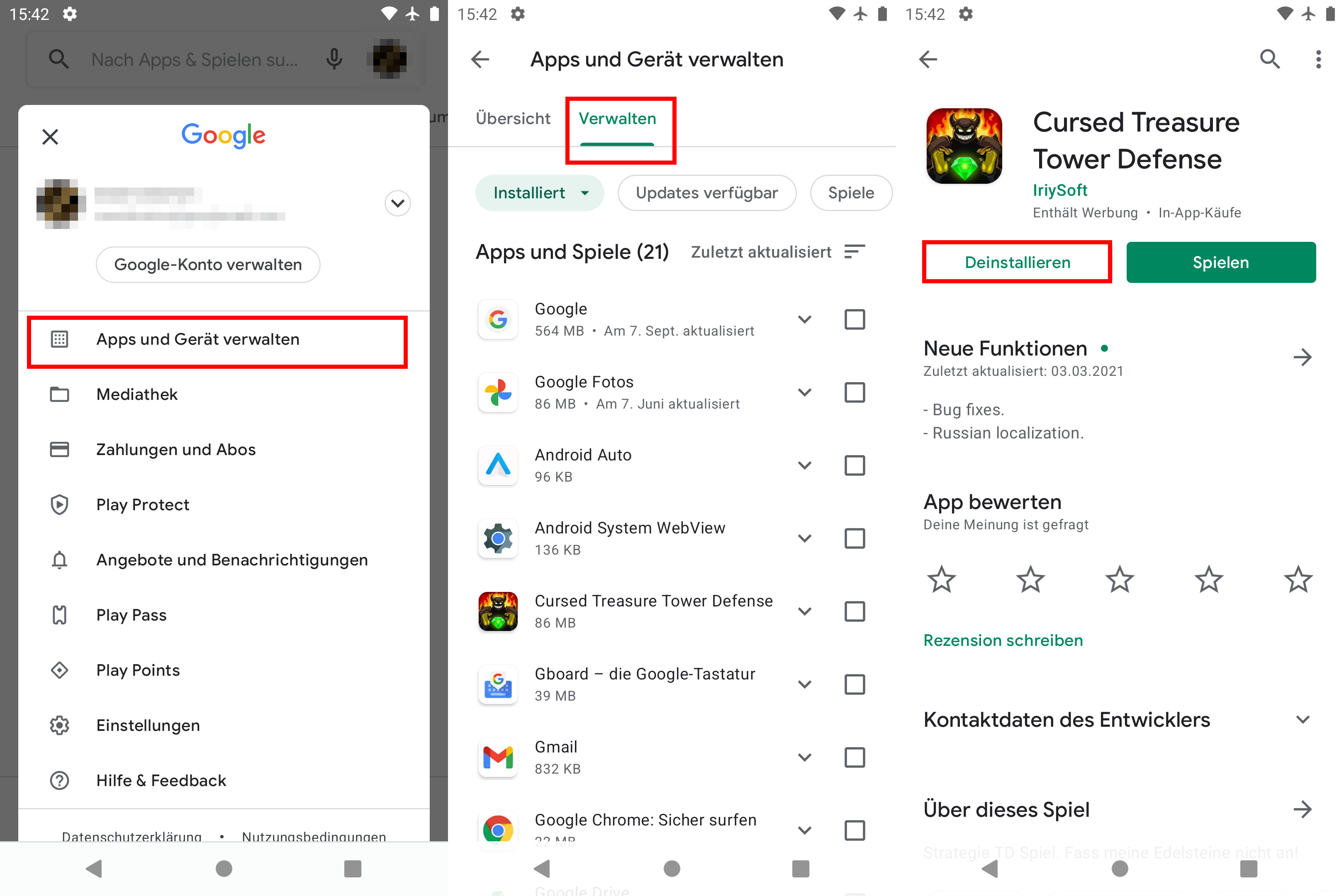 Deinstallieren Sie verdächtige Apps: Überprüfen Sie Ihre installierten Apps und entfernen Sie alle verdächtigen oder nicht vertrauenswürdigen Anwendungen.
Cache und Daten der Play Store-App löschen: Gehen Sie zu den Einstellungen Ihres Geräts, öffnen Sie den Anwendungsmanager und wählen Sie die Play Store-App aus. Löschen Sie den Cache und die gespeicherten Daten.