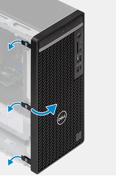 Entfernen Sie den Netzstecker des Computers aus der Steckdose.
Öffnen Sie das Computergehäuse, indem Sie die Schrauben an der Rückseite entfernen.