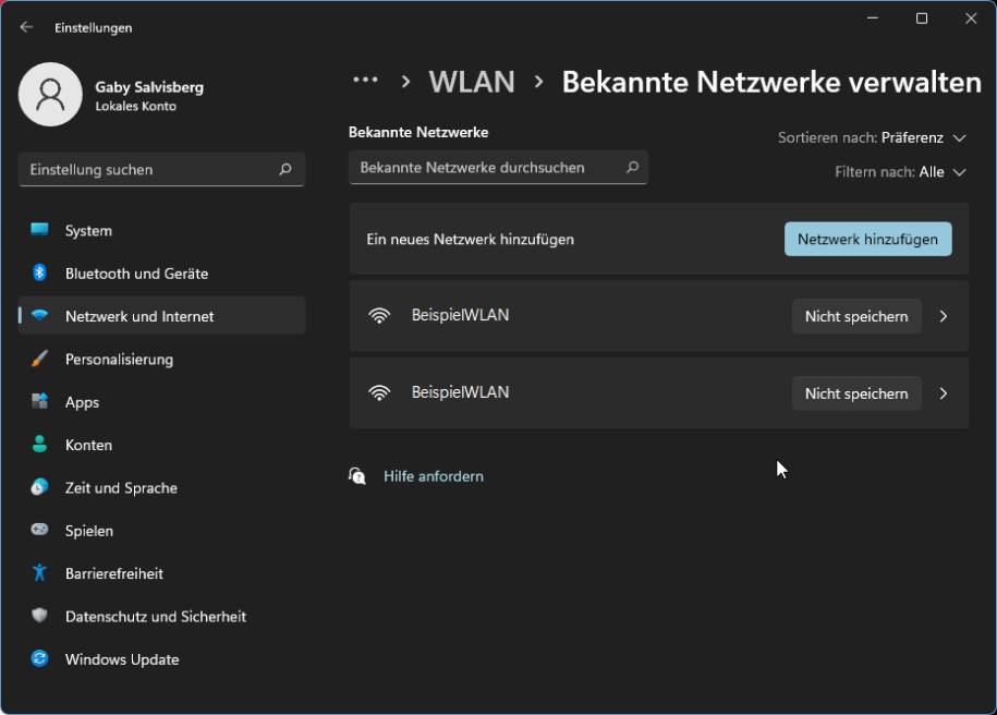 Entfernen Sie gespeicherte WLAN-Profile
Ändern Sie die WLAN-Kanaleinstellungen