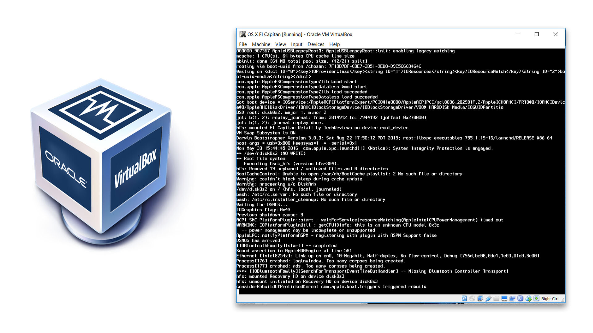 Fehlerbehebung für den Bootvorgang des VirtualBox Mac OS X Gastes
com.apple.boot.plist-Konfigurationsdatei für VirtualBox