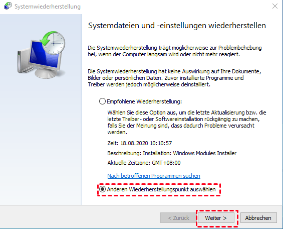 Führen Sie eine Systemwiederherstellung durch: Nutzen Sie die Systemwiederherstellungsfunktion, um das System auf einen früheren Zeitpunkt zurückzusetzen, an dem das Problem noch nicht aufgetreten ist.
Führen Sie eine Neuinstallation von Windows durch: Wenn alle anderen Lösungen fehlschlagen, kann eine Neuinstallation von Windows erforderlich sein. Sichern Sie Ihre Daten und führen Sie die Neuinstallation durch.