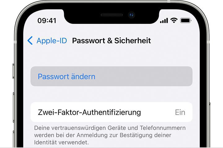 Geben Sie ein neues Passwort ein und bestätigen Sie es.
Melden Sie sich mit Ihrer Apple ID und dem neuen Passwort auf Ihrem iPhone 4 an.