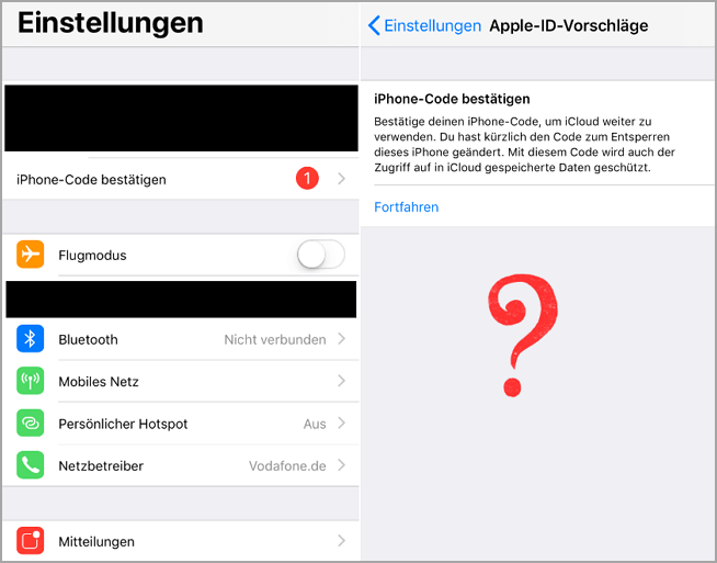 Geben Sie Ihren Passcode ein, wenn Sie dazu aufgefordert werden.
Bestätigen Sie die Zurücksetzung der Einstellungen.