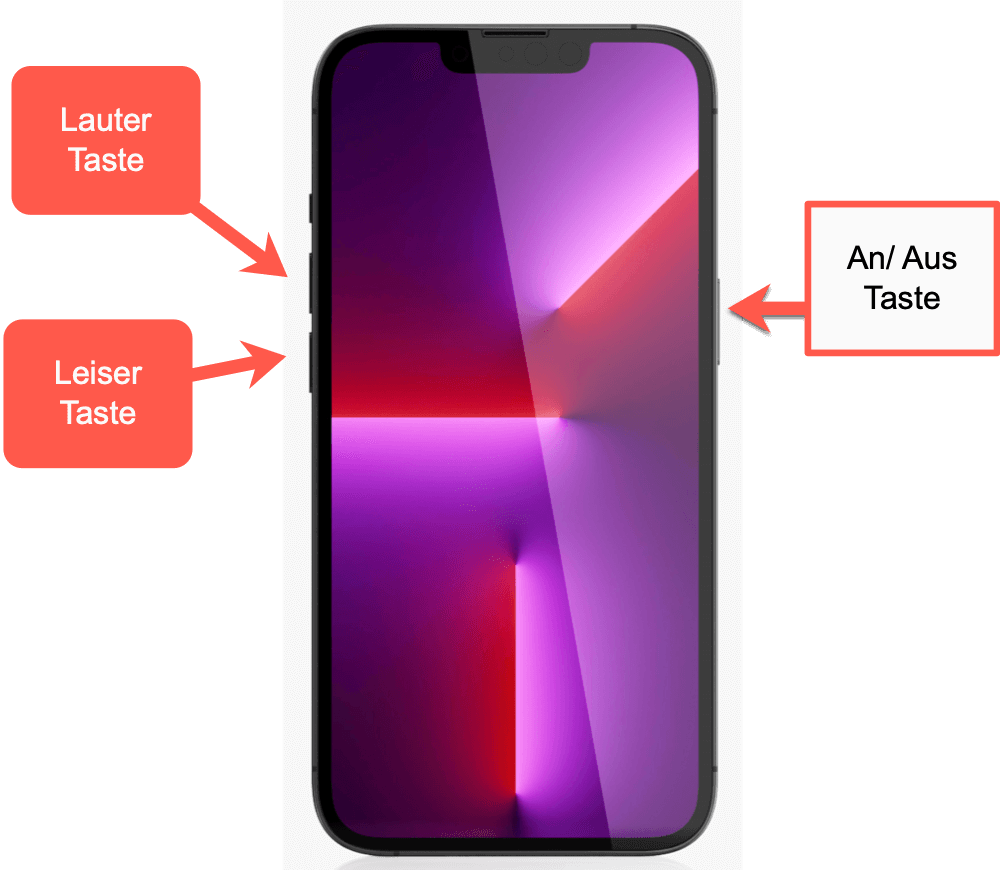 Halten Sie die Ein-/Aus-Taste gedrückt, bis der Schieberegler "Ausschalten" angezeigt wird.
Schieben Sie den Regler, um das iPhone auszuschalten.