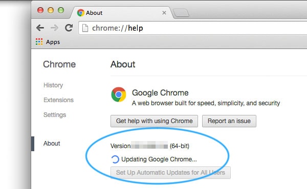 Klicken Sie auf das Menüsymbol und wählen Sie "Hilfe" > "Über Google Chrome".
Chrome wird automatisch nach Updates suchen und diese installieren, falls verfügbar.