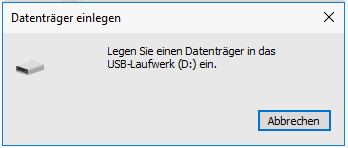 Legen Sie das erstellte USB-Laufwerk in den Computer ein.
Starten Sie den Computer neu.