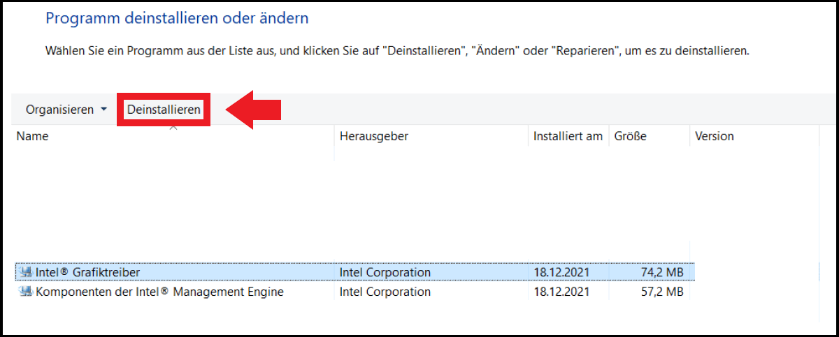 Öffnen Sie das Startmenü und gehen Sie zu "Systemsteuerung".
Wählen Sie "Programme" oder "Programme deinstallieren" aus der Systemsteuerung.