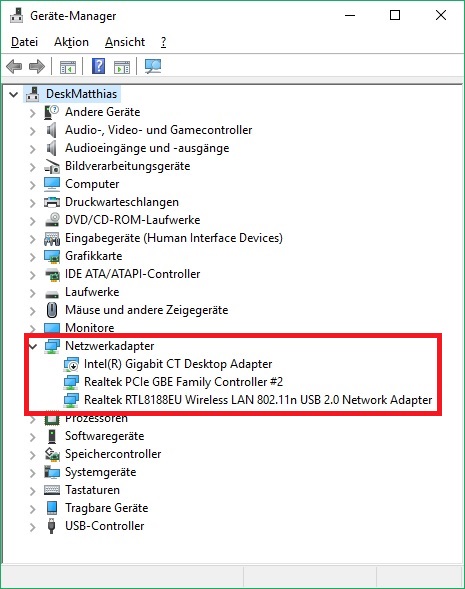 Öffnen Sie den Geräte-Manager auf Ihrem Computer.
Suchen Sie nach dem Wi-Fi Adapter in der Liste der Geräte.