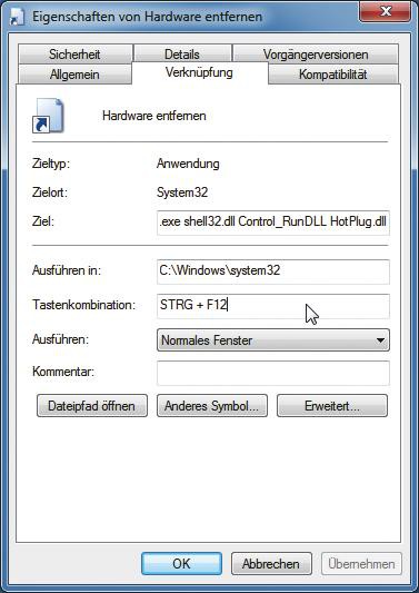 Öffnen Sie den Windows Explorer (Windows-Taste + E).
Klicken Sie mit der rechten Maustaste auf den USB-Stick und wählen Sie "Eigenschaften".