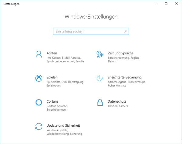 Öffnen Sie die Einstellungen, indem Sie die Tastenkombination Windows-Taste + I drücken.
Klicken Sie auf "Datenschutz".