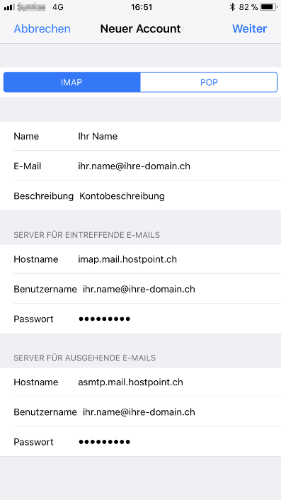 Öffnen Sie Ihr E-Mail-Programm und gehen Sie zu den Einstellungen.
Überprüfen Sie die Konfiguration für ausgehende E-Mails, einschließlich des Servernamens, des Ports und der Authentifizierungseinstellungen.