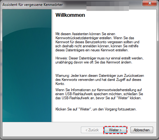 Schritt 1: Laden Sie das kostenlose Passwortrücksetzungstool herunter.
Schritt 2: Erstellen Sie einen Passwortrücksetzungsdatenträger.