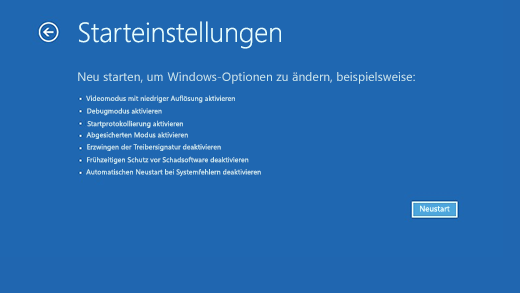 Starten Sie den Computer neu
Starten Sie den Computer im abgesicherten Modus