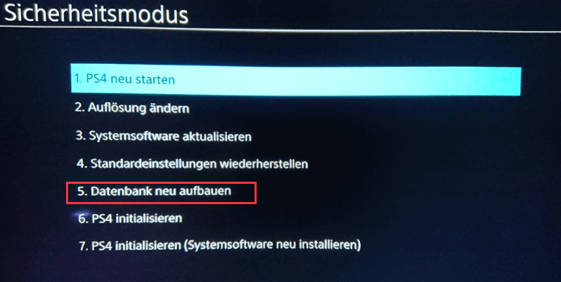 Starten Sie Ihre PS4 neu und versuchen Sie erneut, das Spiel zu installieren.
Wenn der Fehlercode CE-37732-2 weiterhin angezeigt wird, gehen Sie zu "Einstellungen" > "Initialisierung" > "PS4 initialisieren". Beachten Sie, dass dies alle Daten auf Ihrer PS4 löscht, einschließlich Spielstände und Einstellungen.