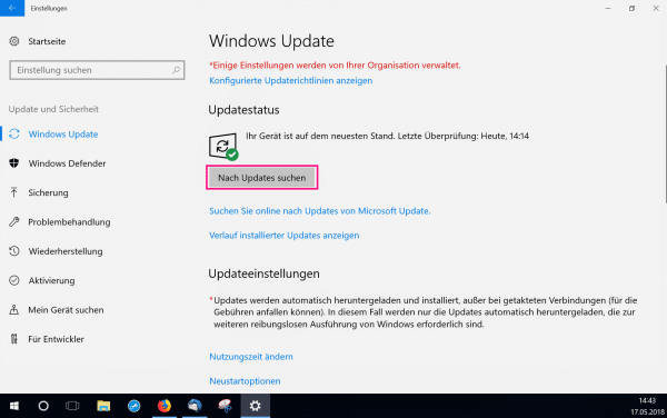 Starten Sie Ihren Computer neu
Überprüfen Sie, ob das Windows 10 Update 1709 bereits installiert ist