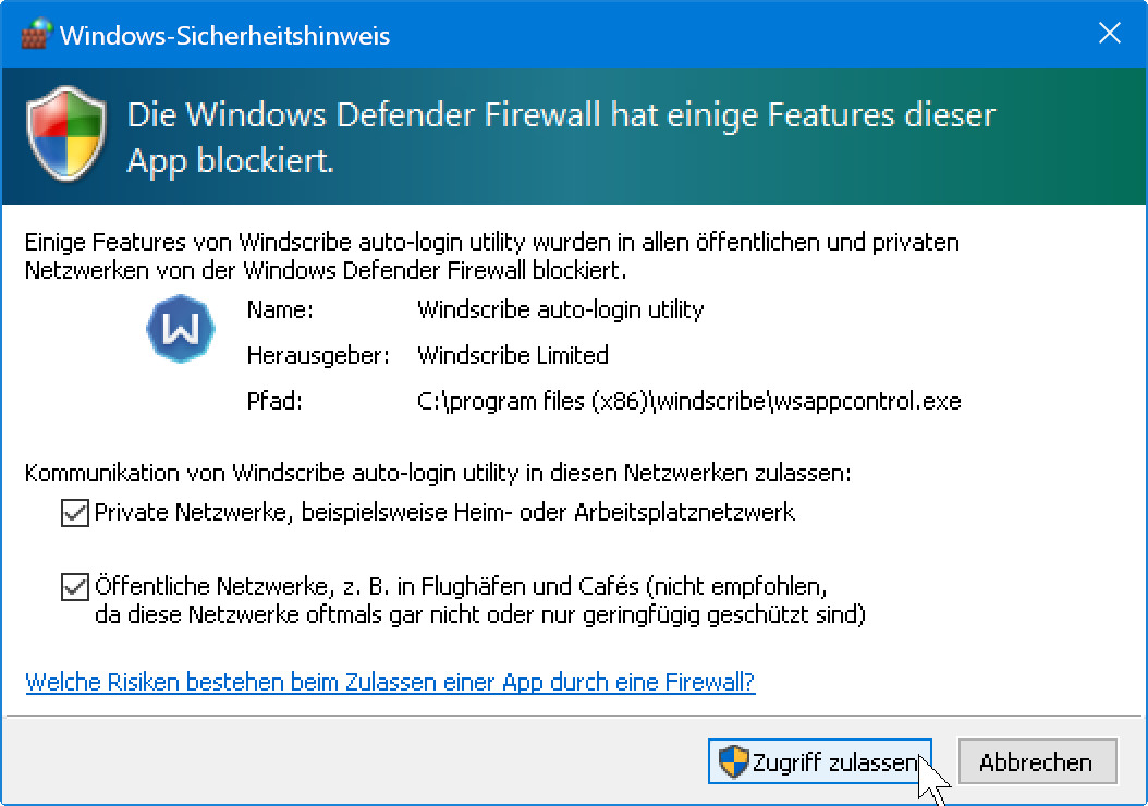 Stellen Sie sicher, dass Ihre Firewall oder Ihr Antivirenprogramm den E-Mail-Versand nicht blockiert.
Fügen Sie Ihr E-Mail-Programm zur Ausnahmeliste Ihrer Firewall oder Ihres Antivirenprogramms hinzu.