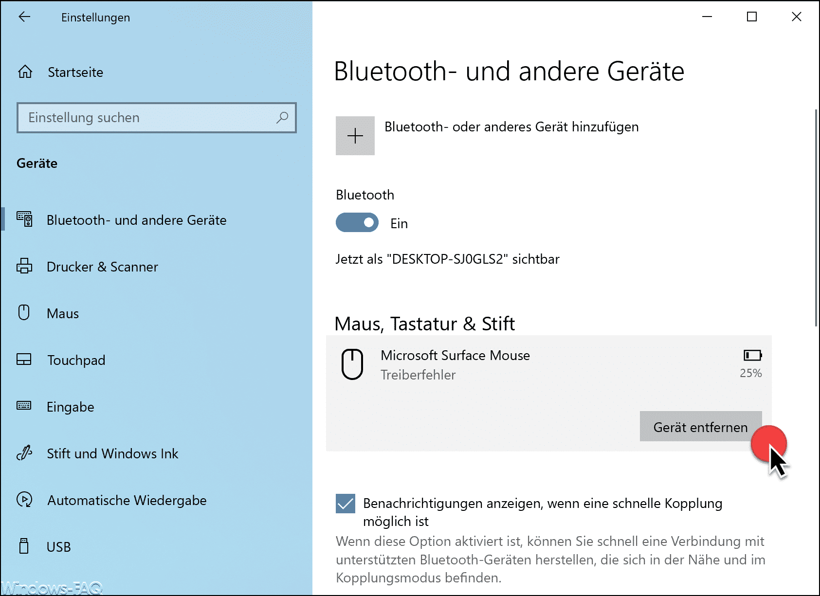 Stellen Sie sicher, dass sich das Bluetooth-Gerät in der Nähe Ihres Computers befindet.
Entfernen Sie mögliche Interferenzen, wie andere elektronische Geräte oder Wände.