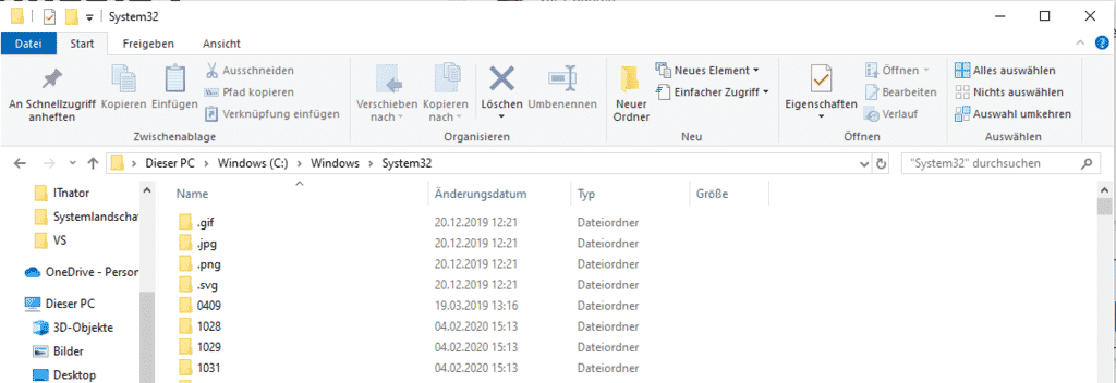 Suchen Sie den Ordner "Windows" und öffnen Sie ihn.
Suchen Sie den Ordner "System32" und öffnen Sie ihn.