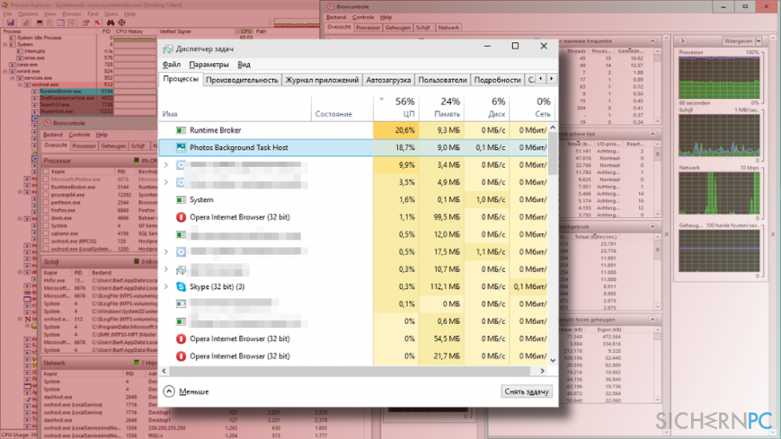 Suchen Sie nach dem "Task Host"-Prozess oder ähnlichen Prozessen, die viel CPU-Leistung verbrauchen.
Markieren Sie den Prozess und klicken Sie auf "Task beenden" oder "Prozess beenden".