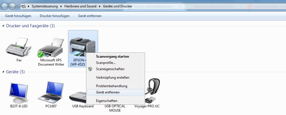 Trennen Sie den Drucker vom Mac oder iOS-Gerät.
Schalten Sie den Drucker aus und warten Sie einige Sekunden.