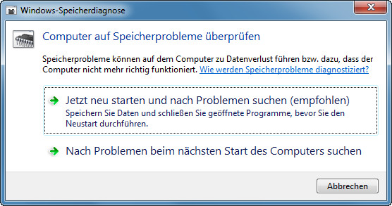 Überprüfen Sie den Computer-Speicher auf Probleme
Verwenden Sie ein Speicherdiagnose-Tool, um nach Fehlern zu suchen