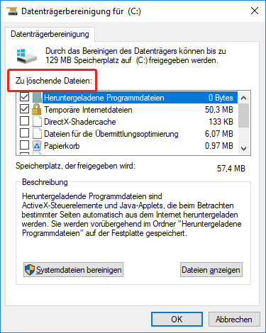 Überprüfen Sie den verfügbaren Speicherplatz auf Ihrer NTFS-formatierten lokalen Festplatte, um sicherzustellen, dass genügend Speicherplatz vorhanden ist.
Verwenden Sie das Windows-Datenträgerbereinigungstool, um unnötige Dateien zu entfernen und Speicherplatz freizugeben.