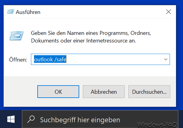 Überprüfen Sie die Ansichtseinstellungen: Stellen Sie sicher, dass die Suchleiste nicht ausgeblendet oder minimiert ist.
Starten Sie Outlook im abgesicherten Modus, um zu prüfen, ob ein Add-In das Problem verursacht.