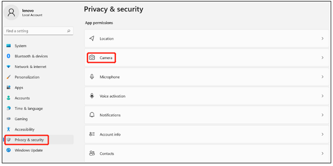 Überprüfen Sie die Datenschutzeinstellungen des Betriebssystems, um sicherzustellen, dass die Kameraanwendung Zugriff auf die Kamera hat.
Wenn alle anderen Lösungen nicht funktionieren, wenden Sie sich an den Lenovo-Support oder einen Fachmann, um das Problem zu diagnostizieren und zu beheben.