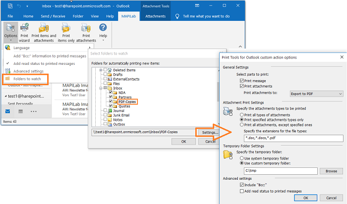 Überprüfen Sie die Druckereinstellungen in Outlook.
Stellen Sie sicher, dass Schnelldruck in den Druckoptionen aktiviert ist.