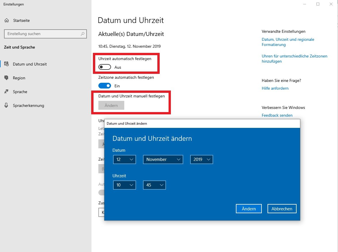 Überprüfen Sie die Systemzeit und das Datum Ihres Computers. Stellen Sie sicher, dass die korrekten Einstellungen für Datum und Uhrzeit vorliegen.
Setzen Sie die Windows Update-Komponenten zurück. Geben Sie dazu in der Eingabeaufforderung den Befehl "net stop wuauserv" ein, gefolgt von "net stop cryptSvc", "net stop bits" und "net stop msiserver". Anschließend geben Sie die Befehle "ren C:WindowsSoftwareDistribution SoftwareDistribution.old" und "ren C:WindowsSystem32catroot2 catroot2.old"