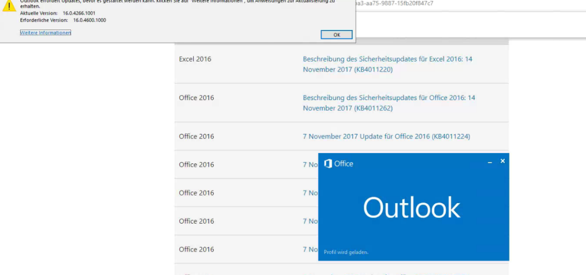 Überprüfen Sie Ihren Speicherplatz
Überprüfen Sie Ihre Outlook-Version und Updates