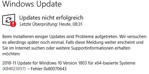 Überprüfen Sie, ob Windows Updates verfügbar sind und installieren Sie diese.
Führen Sie eine Antivirenprüfung durch, um mögliche Schadsoftware auszuschließen.