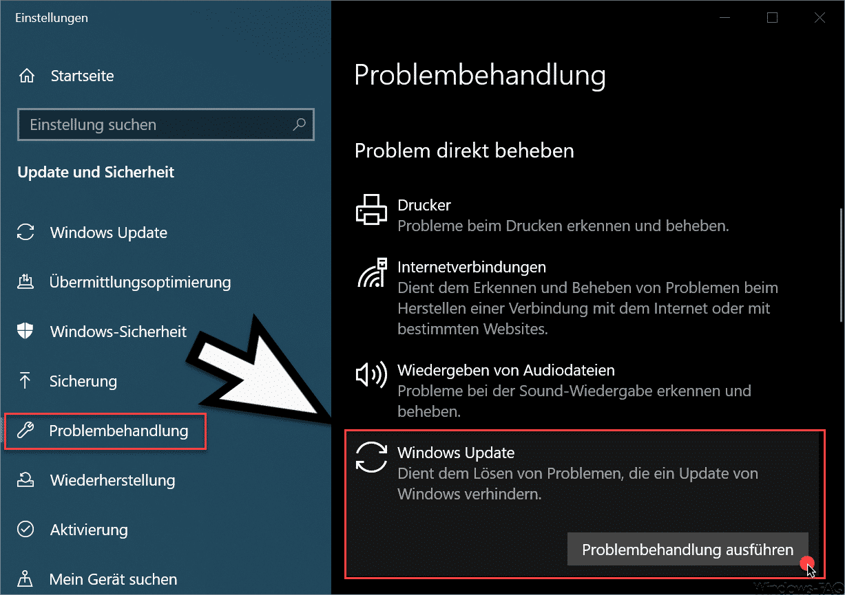 Verwenden Sie das Windows-Update-Problembehandlungsprogramm: Führen Sie das in Windows integrierte Problembehandlungsprogramm für Updates aus, um mögliche Probleme automatisch zu erkennen und zu beheben.
Starten Sie den Windows Update-Dienst: Überprüfen Sie, ob der Windows Update-Dienst ordnungsgemäß ausgeführt wird. Starten Sie ihn gegebenenfalls neu.