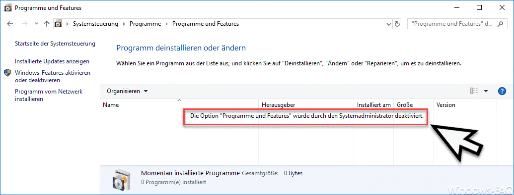 Wählen Sie "Programme" und dann "Programme deinstallieren" aus.
Klicken Sie auf "OneDrive" und wählen Sie "Ändern" oder "Reparieren".