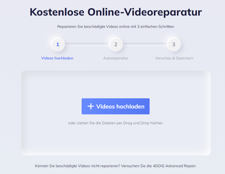 Was ist eine kostenlose Online-Reparatur für beschädigte Videos? Eine kostenlose Online-Reparatur für beschädigte Videos ist ein Service, der es Ihnen ermöglicht, beschädigte oder unlesbare Videodateien kostenlos wiederherzustellen.
Wie funktioniert die kostenlose Online-Reparatur für beschädigte Videos? Die kostenlose Online-Reparatur für beschädigte Videos verwendet fortschrittliche Algorithmen und Technologien, um beschädigte Videodateien zu analysieren und wiederherzustellen.