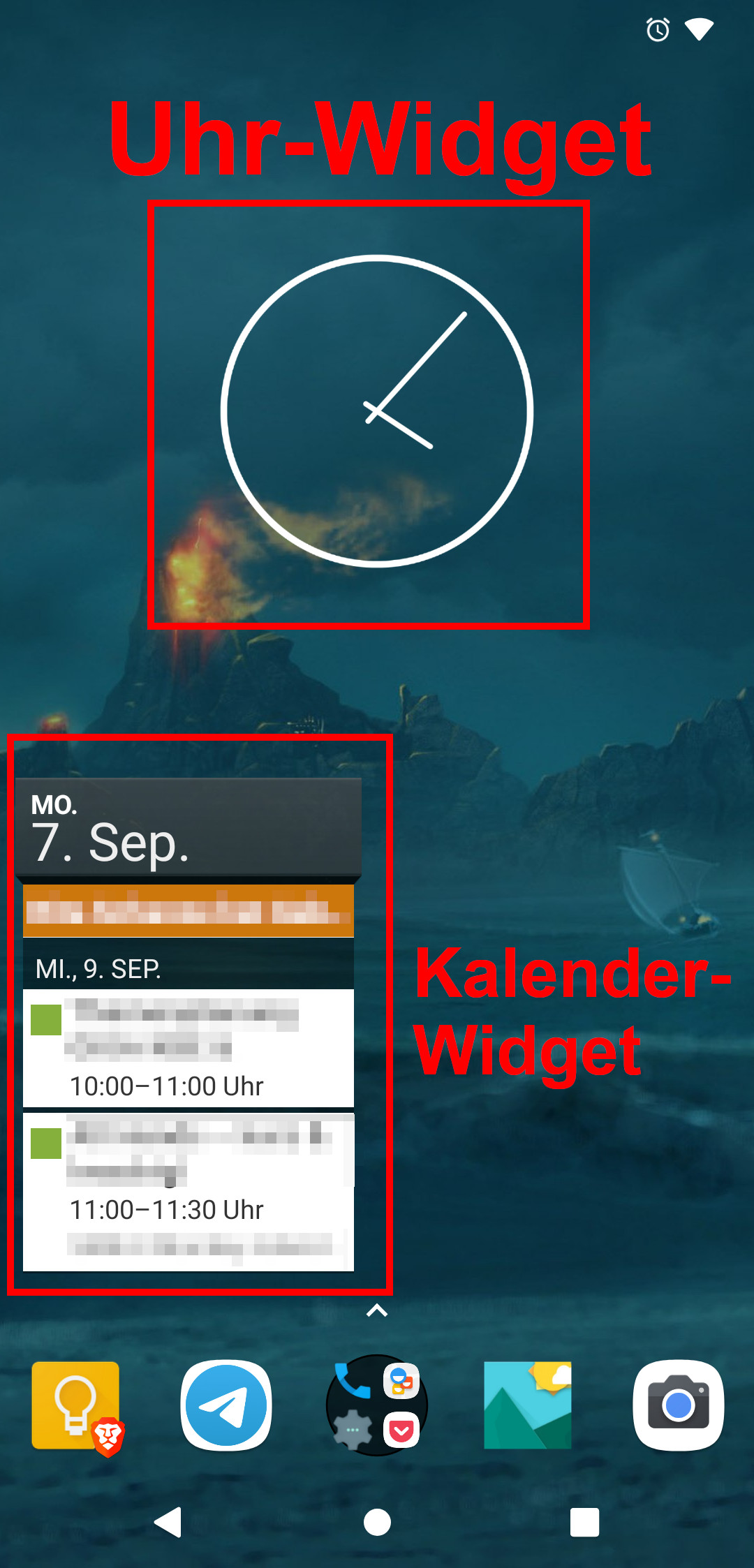 Ziehen Sie das Widget auf den "Entfernen" oder "Löschen"-Bereich am oberen Bildschirmrand.
Bestätigen Sie die Entfernung des Widgets.